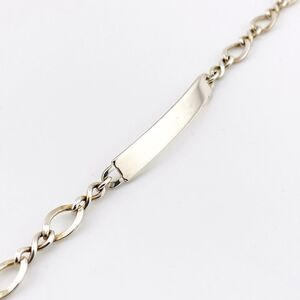 Vintage Sterling Silver ID Bracelet Blank 7 In Long n Short Figure 8 Links 8.4Gr
